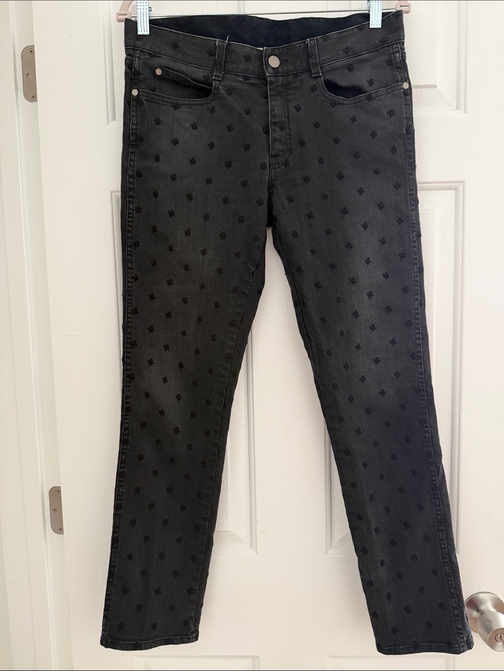 Stella McCartney Faded Black Star Embroidered Straight Jeans 28 Italy
